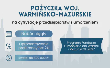 Pożyczka na cyfryzację z umorzeniem – Warmińsko-Mazurskie