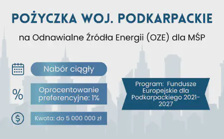 Pożyczka na OZE dla MŚP – Podkarpackie