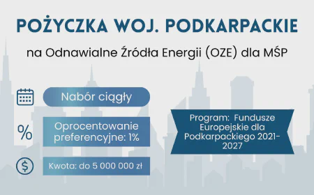 Pożyczka na OZE dla MŚP – Podkarpackie