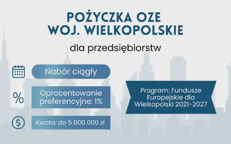 Pożyczka OZE dla przedsiębiorstw – Wielkopolskie
